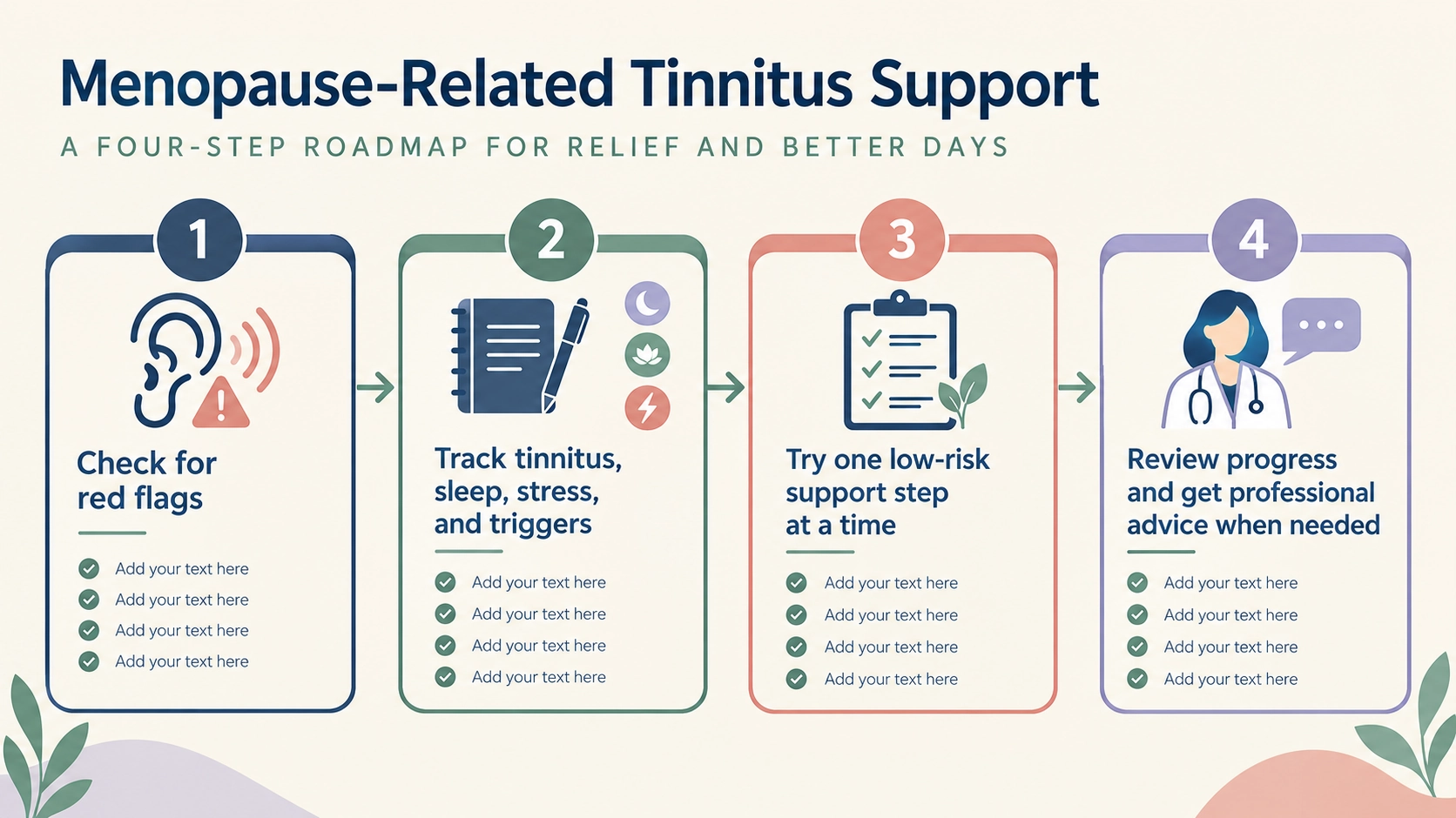 Four-step menopause tinnitus support plan.