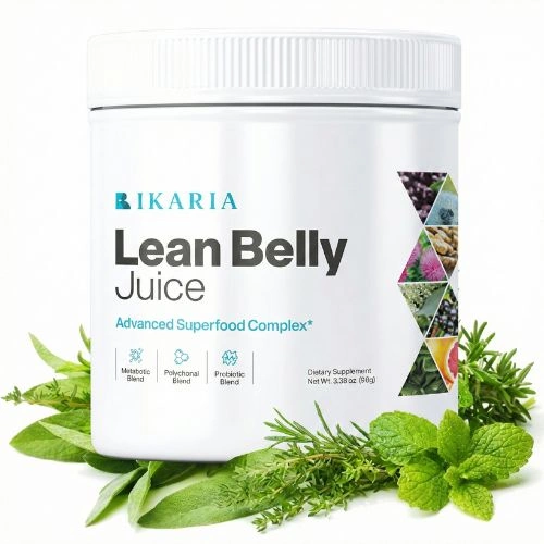 Ikaria Lean Belly Juice metabolism booster supplement container on a clean surface