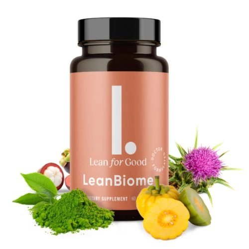 LeanBiome probiotic supplement capsule bottle for gut microbiome weight control support