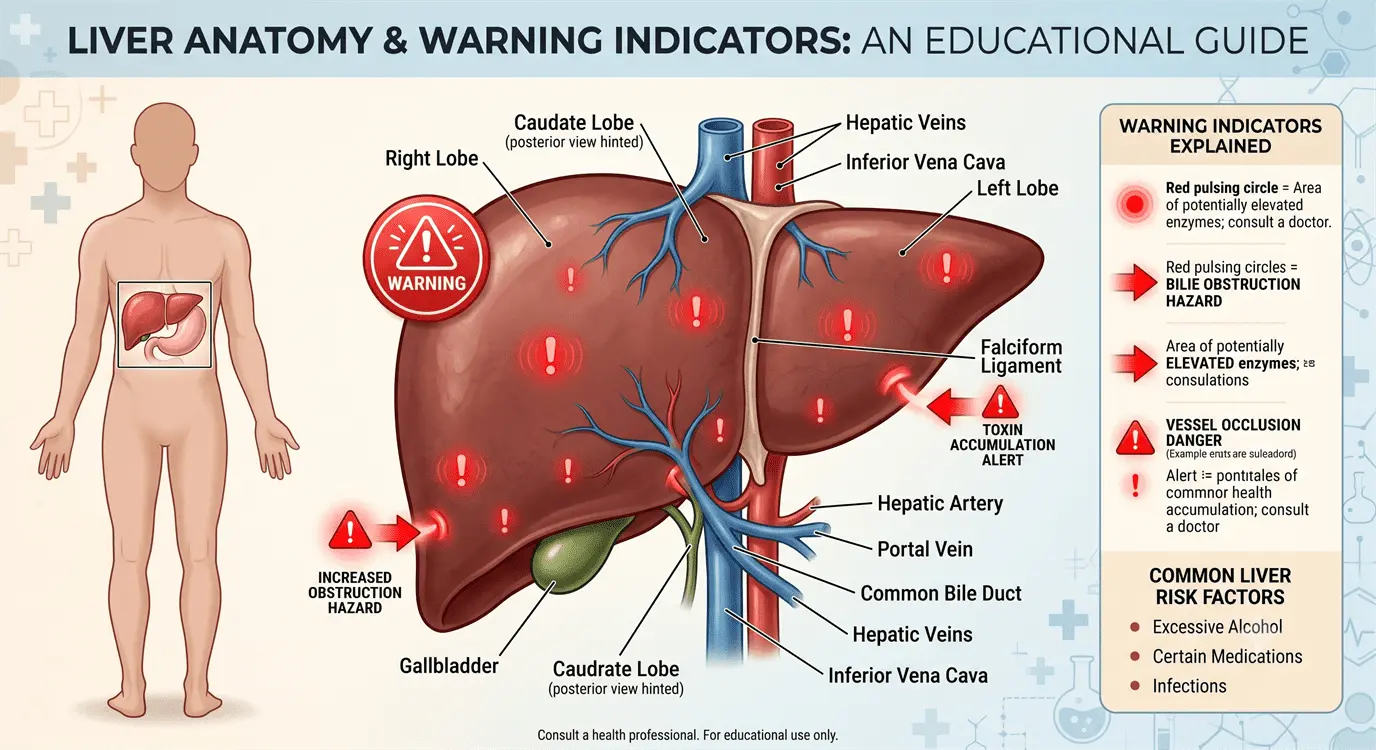 Medical diagram showing liver location with warning about potential black cohosh liver damage from Estroven supplement
