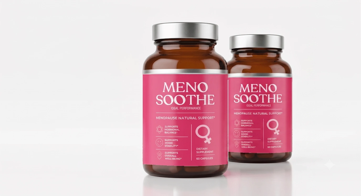 MenoSoothe menopause supplement bottle showing safer alternative to Estroven with fewer side effects`
