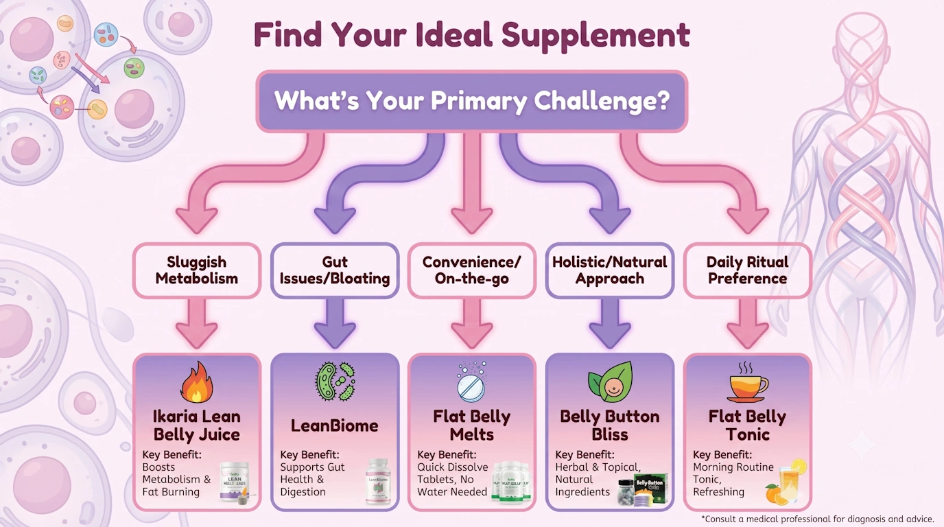 Decision tree flowchart helping readers choose their ideal supplement