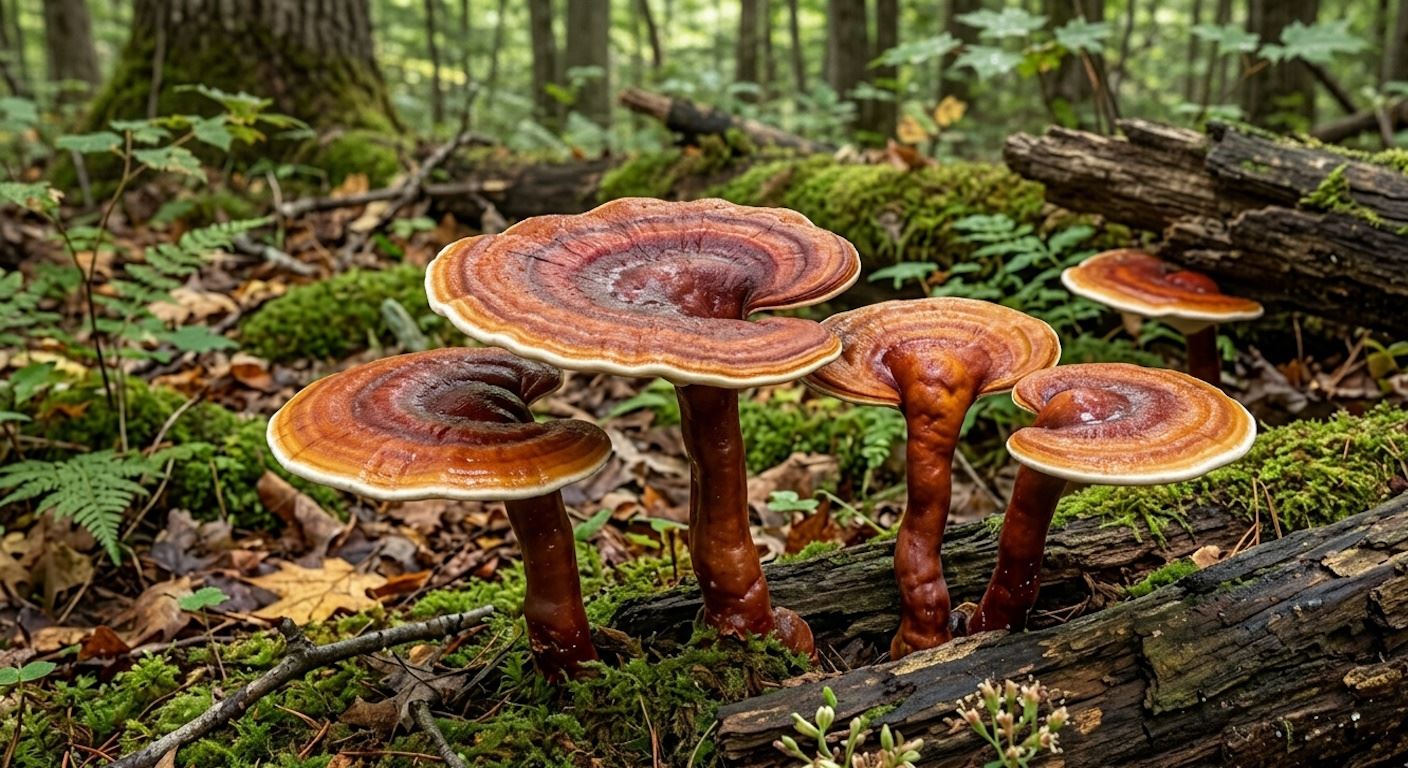 A closeup view of reishi mushroom